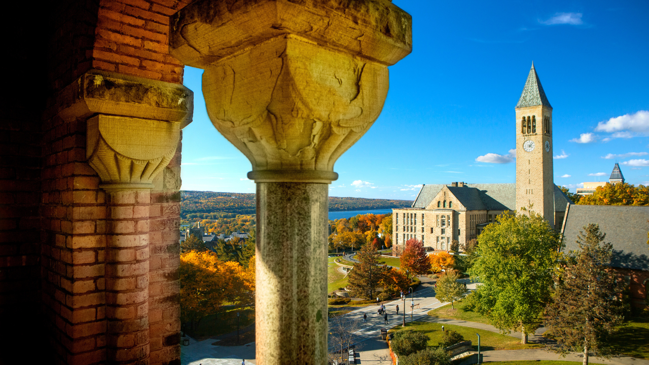 Cornell columns and clocktower