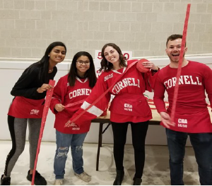 Cornell Commitment scholars at a hockey game.