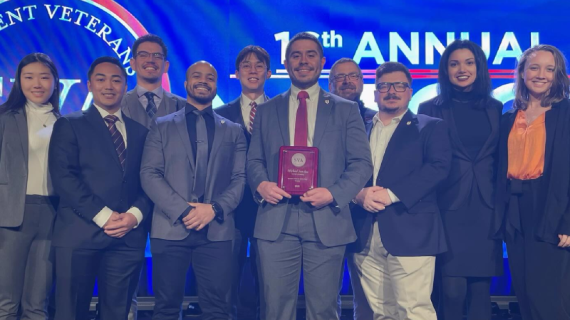 Cornell veterans receive an award.